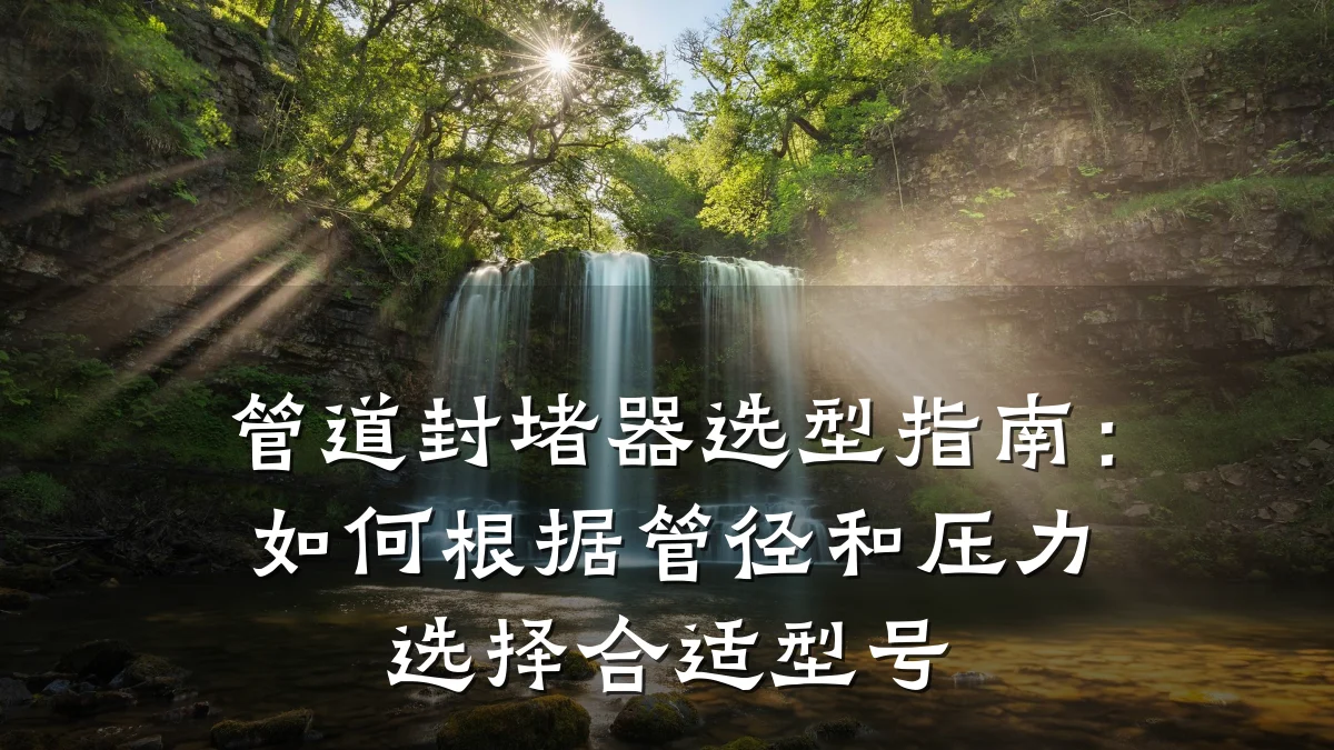 管道封堵器选型指南：如何根据管径和压力选择合适型号