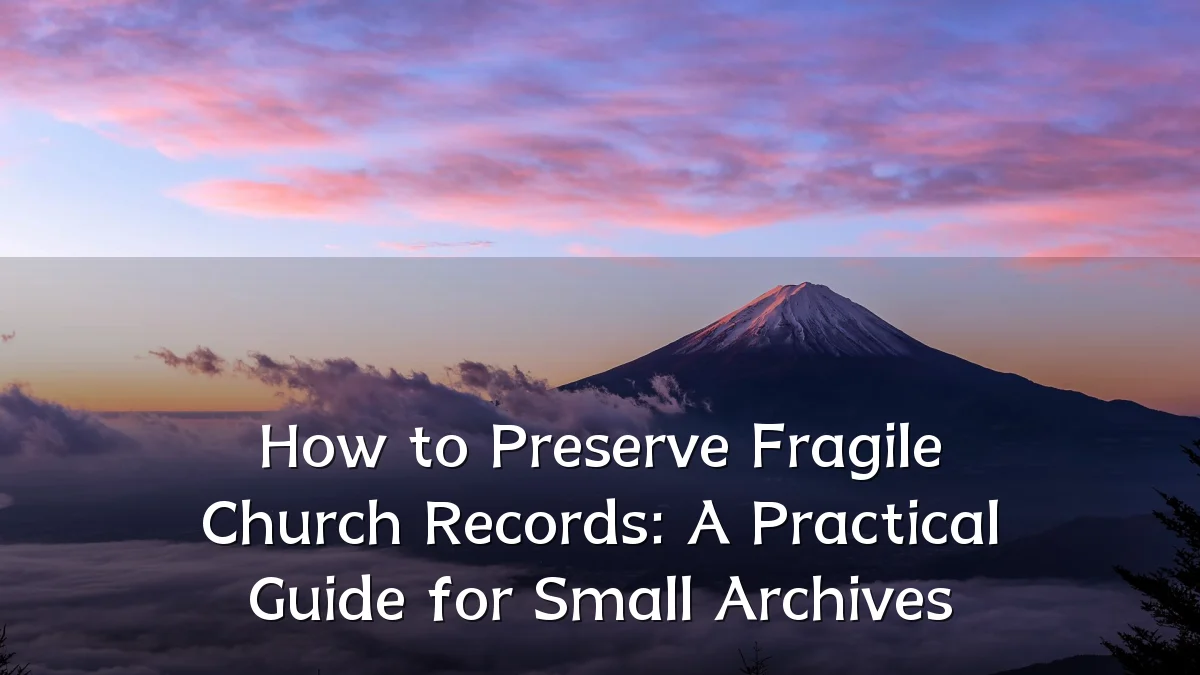How to Preserve Fragile Church Records: A Practical Guide for Small Archives